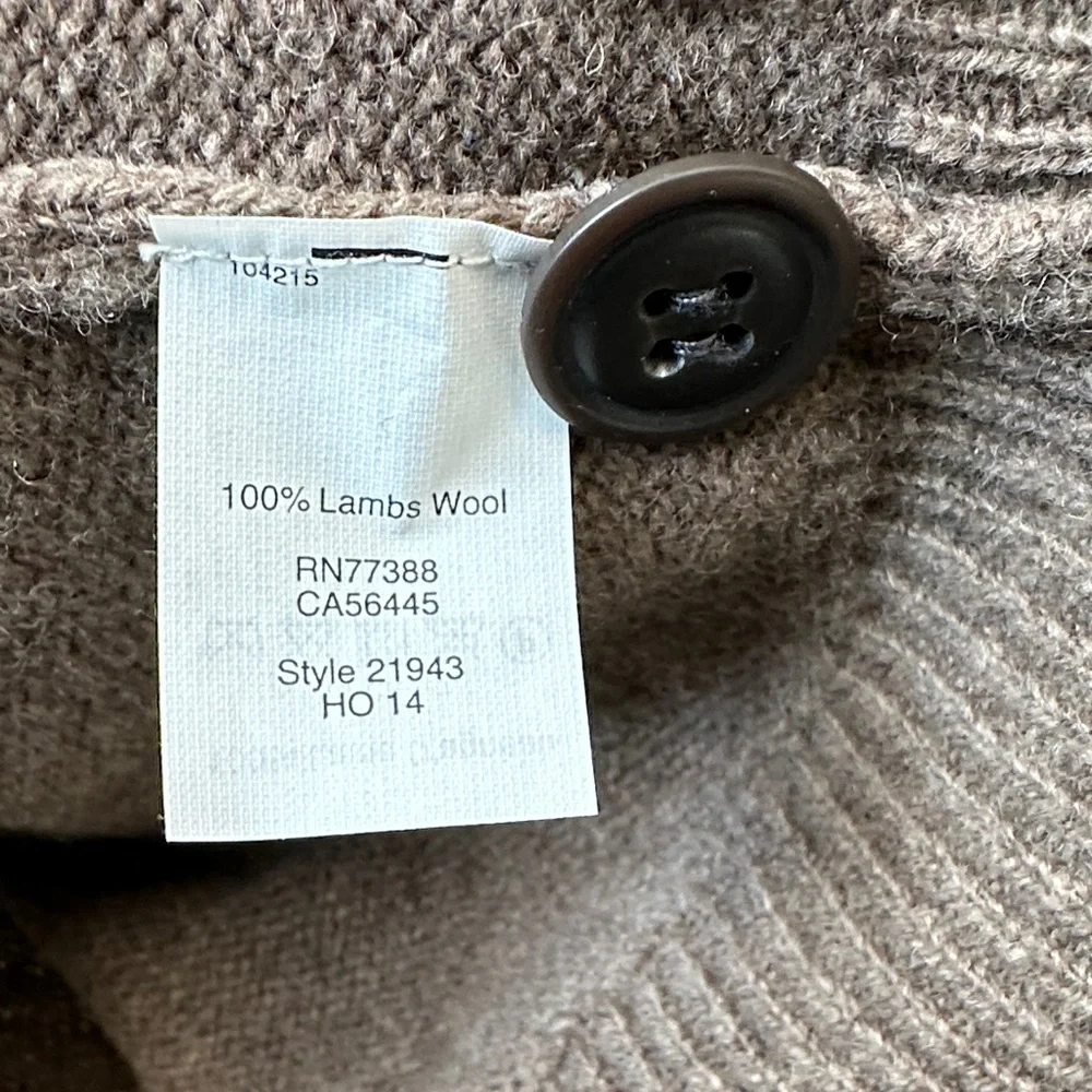 J. Crew 100% Lambswool Men's Shawl Collar Henley Sweater in Light Brown